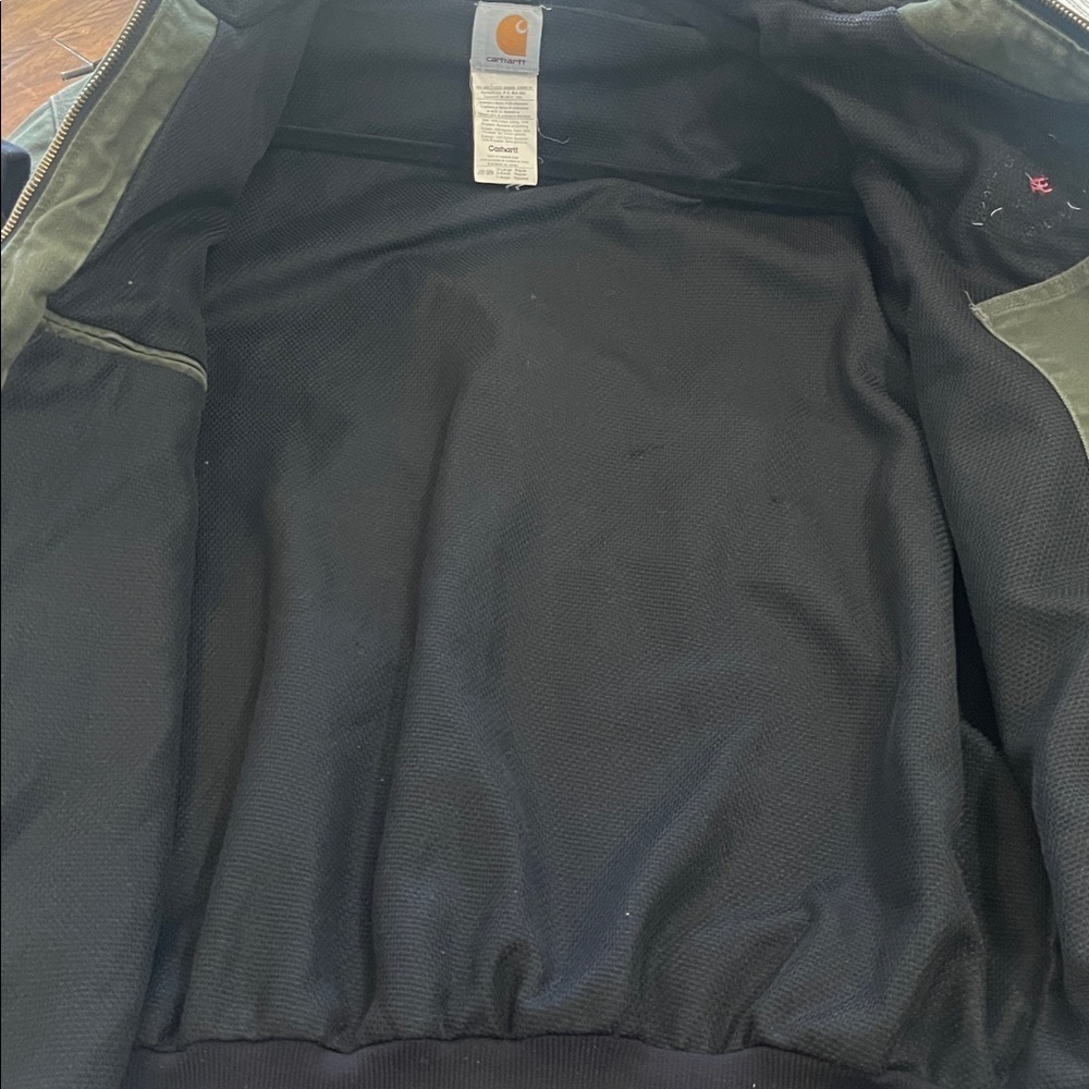 Vintage Carhartt Green Hooded Heavy Duty Work Jacket XLarge RN 14806 XL - Picture 11 of 13